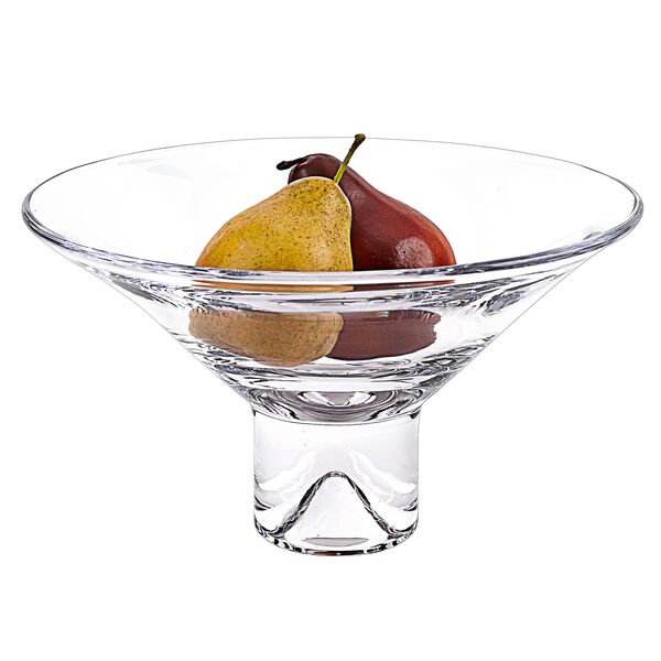 Monaco Pedestal Mouth Blown European Lead Free Crystal Centerpiece or Fruit Bowl d12" x h7
