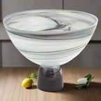 Milky Way Footed Alabaster Glass Centerpiece Bowl D10 x H7