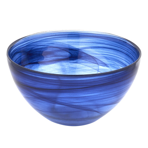 Cobalt Blue Alabaster Glass 6" Round Salad or Candy Bowl