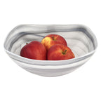 Gray Alabaster Glass 10" Squarish Salad or Serving Bowl