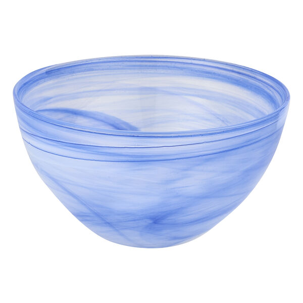 Blue Alabaster Glass 6" Round Salad or Candy Bowl