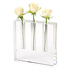 Triple Play Handcrafted Square 7" Optical Crystal Bud Vase