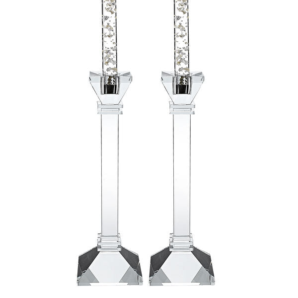 Charleston Square Pair 10" Classic Crystal Candle Holders