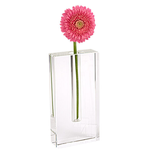 Rita Handcrafted Rectangle 8" Optical Crystal Bud Vase